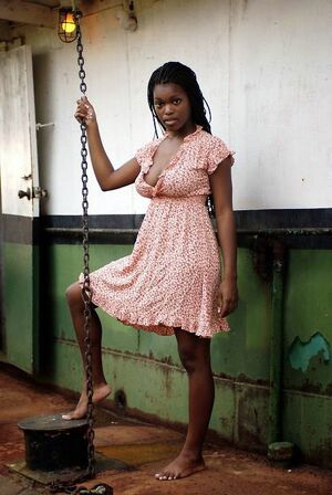 Beautiful black teenager and rusty metal, busty black chicl, black cunt, nude amateur girl.