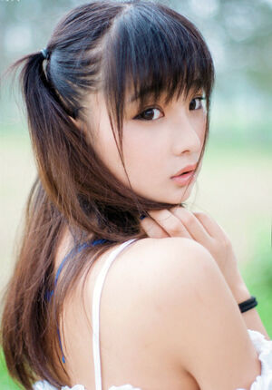 Young oriental girls with beautiful eyes and expressive glance